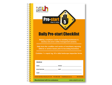 Uniprint-Checklistenbuch vor dem Start
