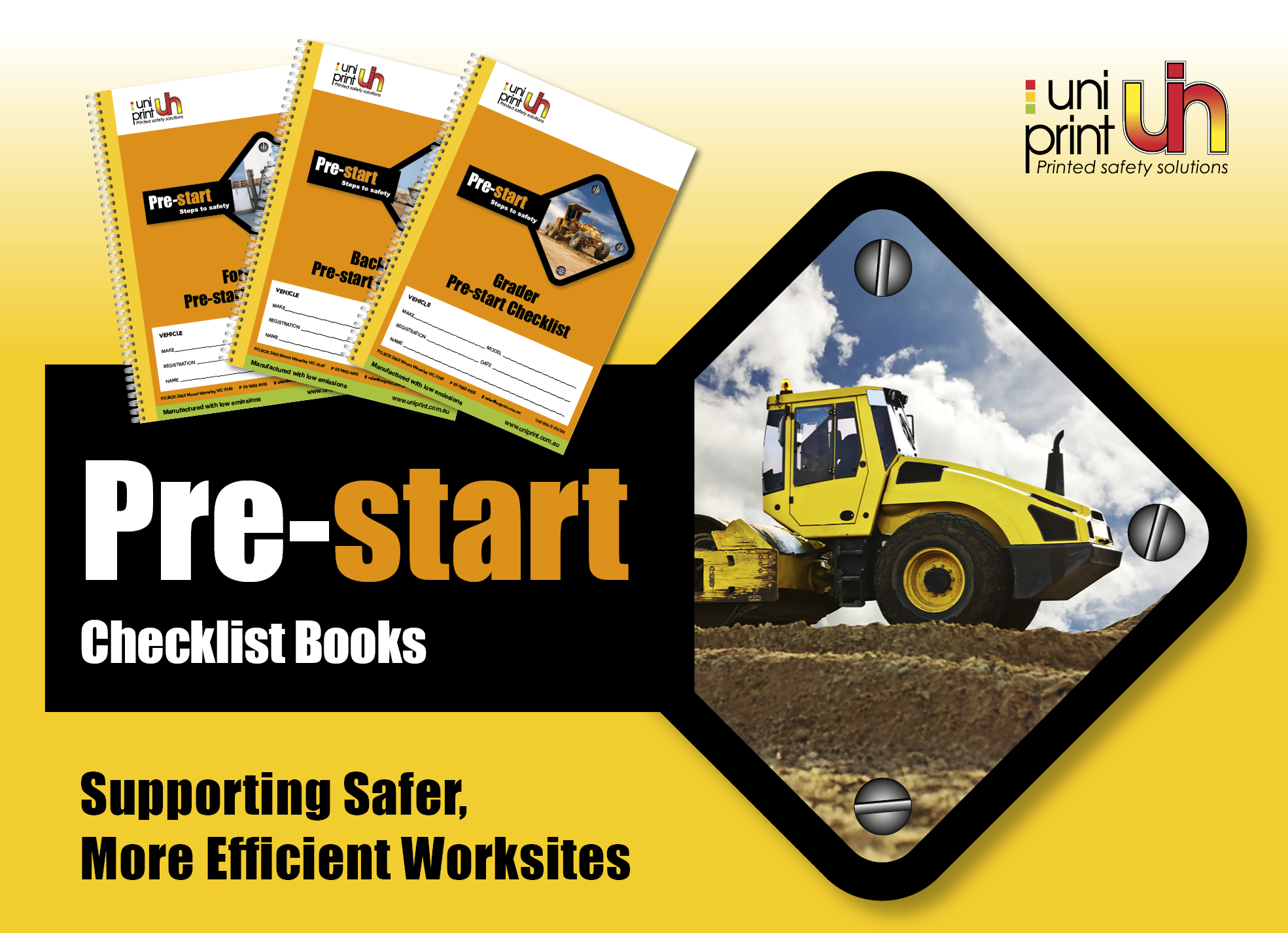 Pre-start Checklist Books - Supporting Safer,  More Efficient Worksites