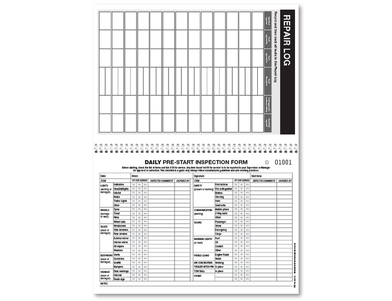 Prestart Checklist book custom cover