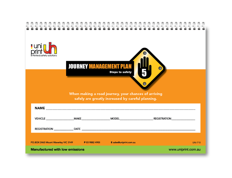 Journey Management Plan Uniprint Checklist Book