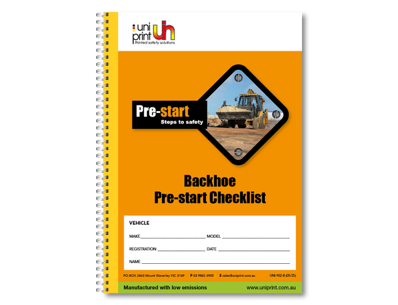 Backhoe Pre-start Checklist