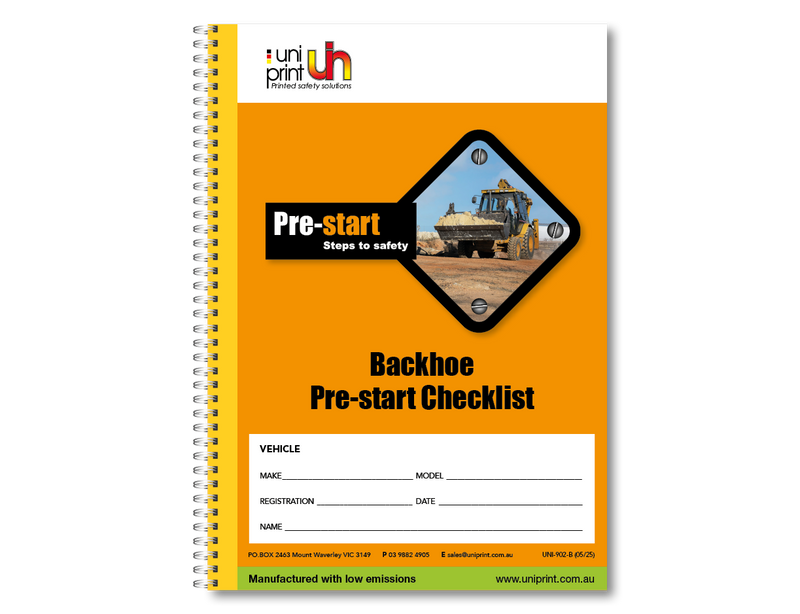 Backhoe Pre-start Checklist