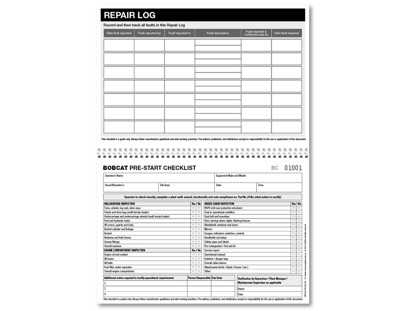 Bobcat Pre-start Checklist