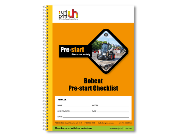 Libro de lista de verificación de Uniprint previo al inicio
