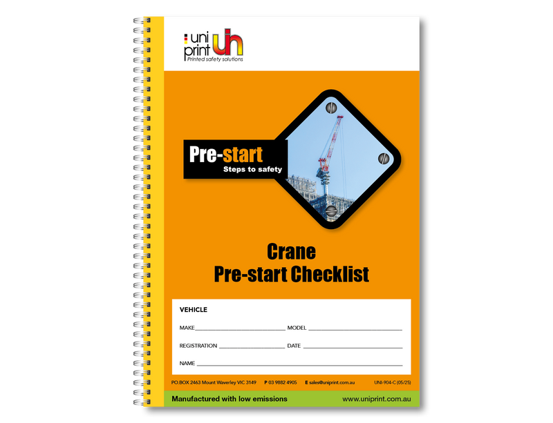 Crane Pre-start Checklist