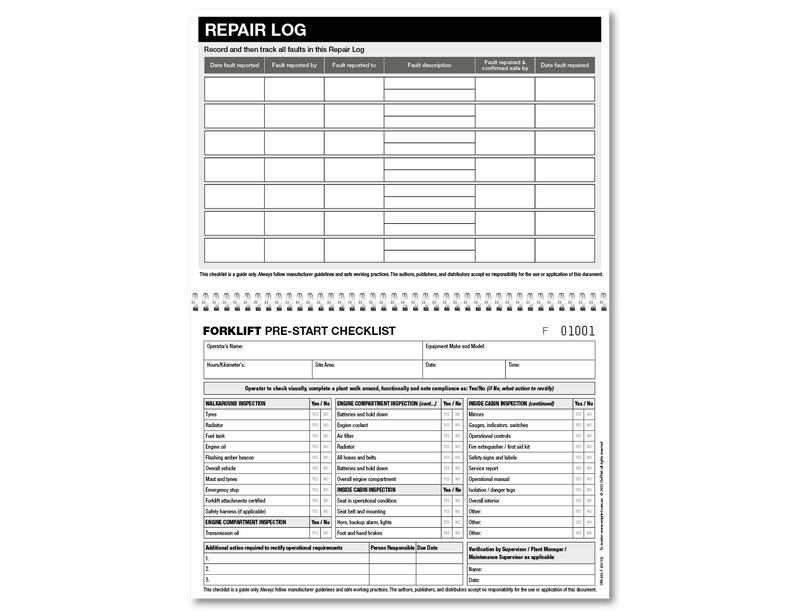 Forklift Pre-start Checklist