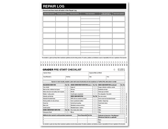 Grader Pre-start Checklist