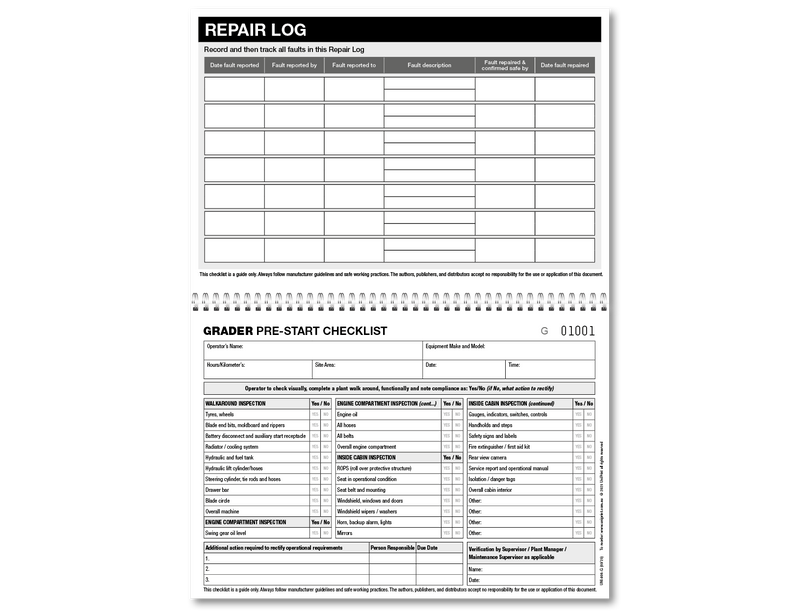 Grader Pre-start Checklist