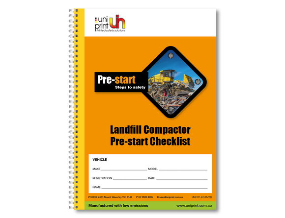Landfill Compactor Pre-start Checklist