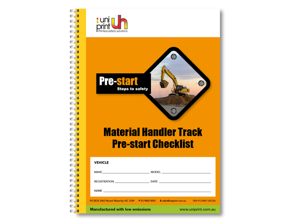 Libro de lista de verificación de Uniprint previo al inicio