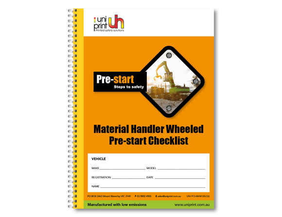 Libro de lista de verificación de Uniprint previo al inicio