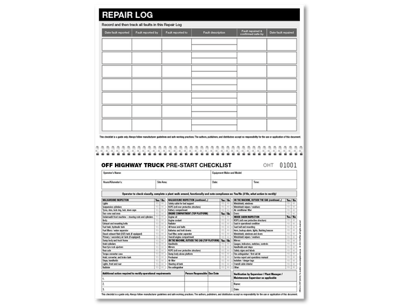 Off Highway Truck Pre-start Checklist