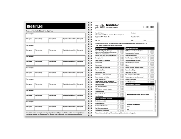 Telehandler Pre-start Checklist