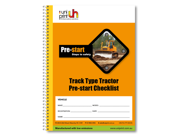 Track Type Tractor Pre-start Checklist