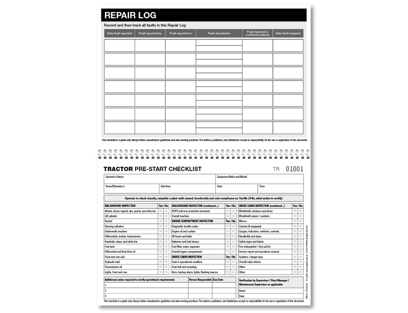 Tractor Pre-start Checklist