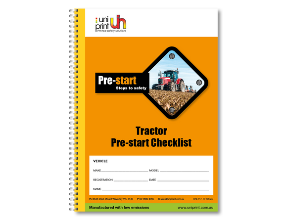 Libro de lista de verificación de Uniprint previo al inicio