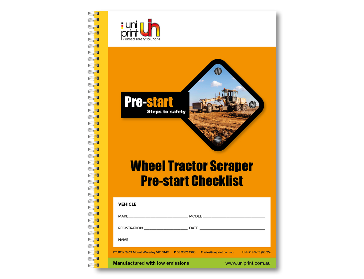 Wheel Tractor Scraper Pre-start Checklist | UniPrint