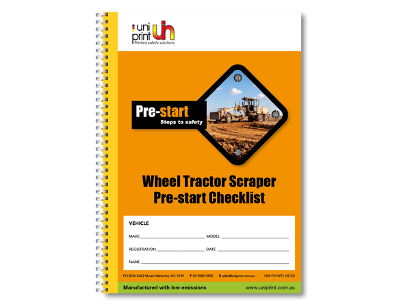 Wheel Tractor Scraper Pre-start Checklist
