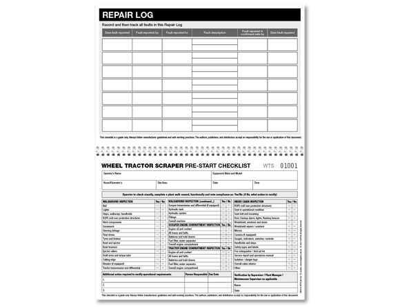 Wheel Tractor Scraper Pre-start Checklist