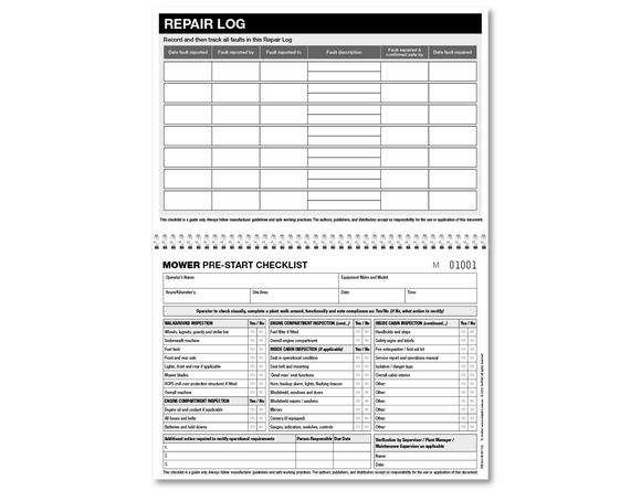 Mower Pre-start Checklist