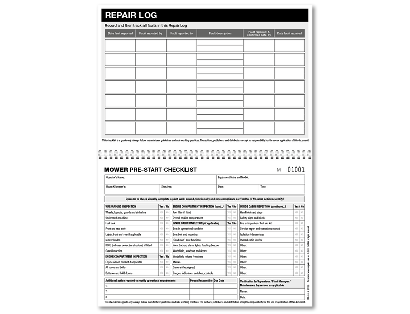 Mower Pre-start Checklist