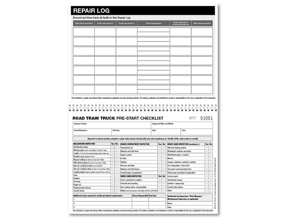 Road Train Truck Pre-start Checklist