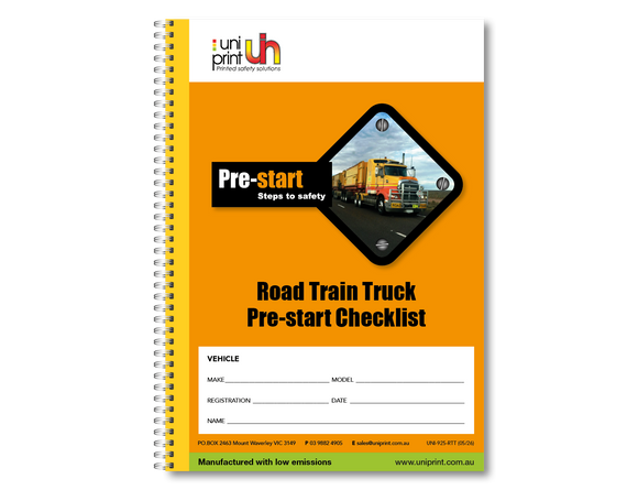 Libro de lista de verificación de Uniprint previo al inicio