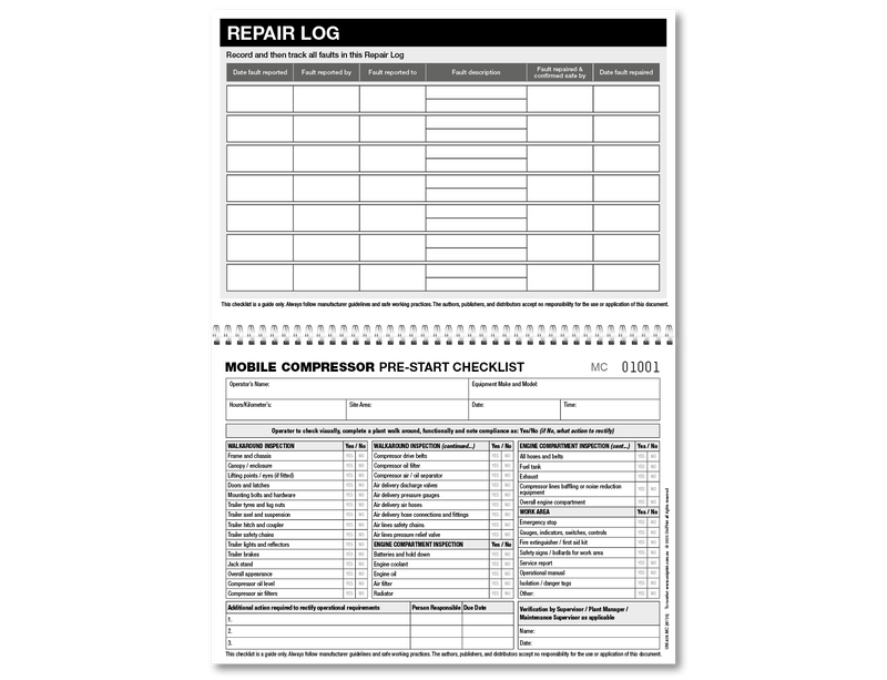 Mobile Compressor Pre-start Checklist