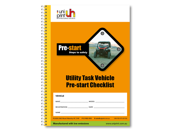Utility Task Vehicle Pre-start Checklist