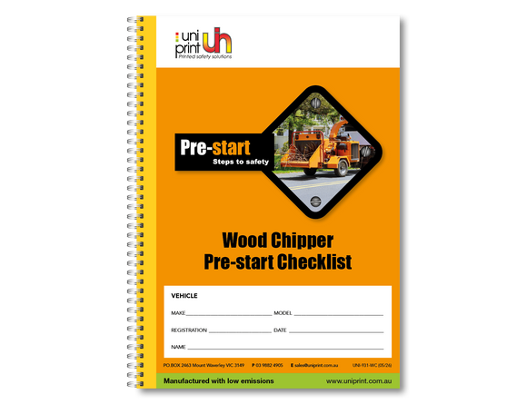 Libro de lista de verificación de Uniprint previo al inicio