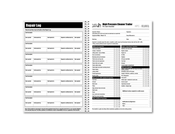 Libro de lista de verificación de Uniprint previo al inicio