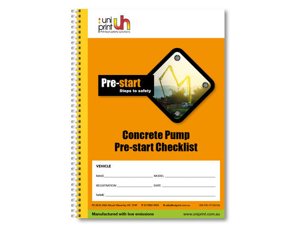 Concrete Pump Pre-start Checklist