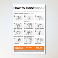 Antimikrobielles Poster „How to Handwash“ (3er-Pack)