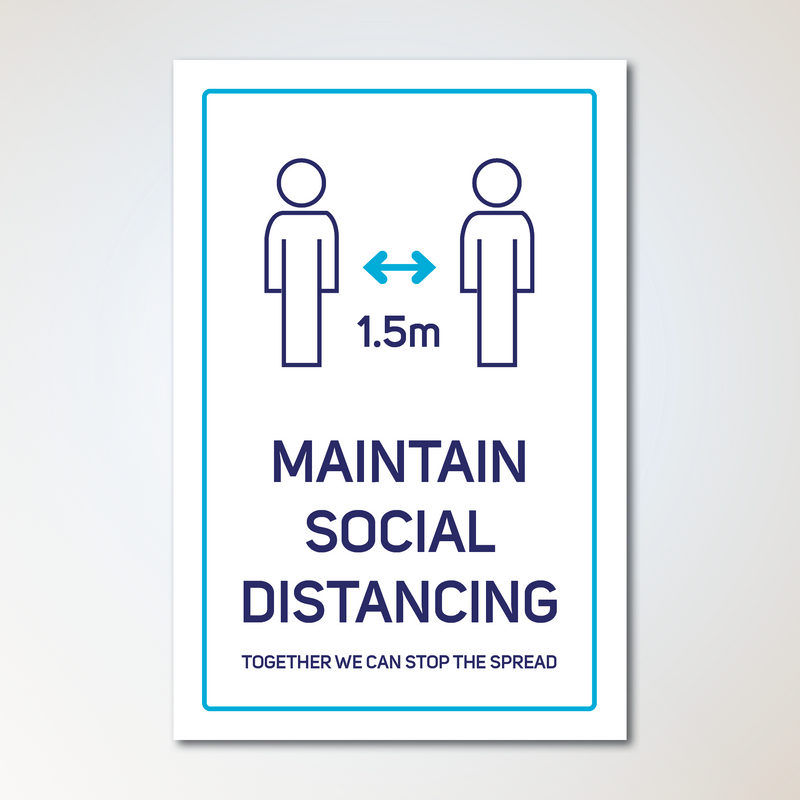 Antimicrobial Maintain Social Distancing Poster (pack of 3)