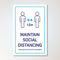 Antimicrobial Maintain Social Distancing Poster (pack of 3)