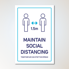 Antimikrobielles Poster zur Aufrechterhaltung sozialer Distanzierung (3er-Pack)