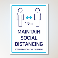 Antimicrobial Maintain Social Distancing Poster (pack of 3)