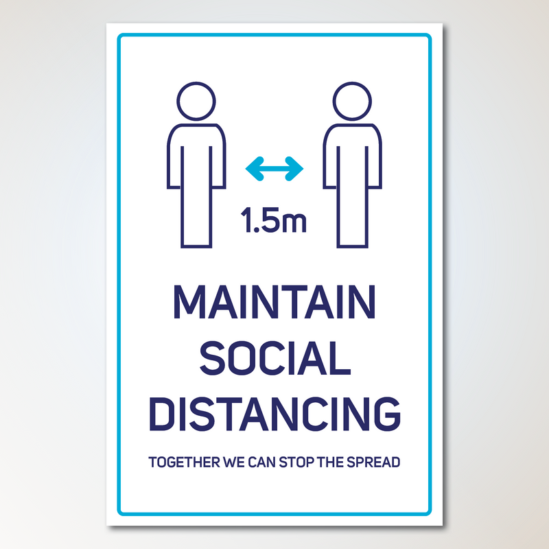 Antimicrobial Maintain Social Distancing Poster (pack of 3)