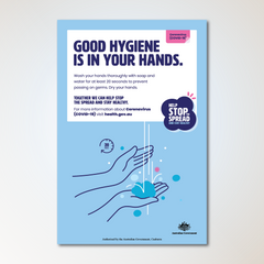Póster de buena higiene antimicrobiana (paquete de 3)