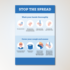 โปสเตอร์ Antimicrobial Stop the Spread (แพ็คละ 3 ชิ้น)