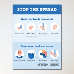 โปสเตอร์ Antimicrobial Stop the Spread (แพ็คละ 3 ชิ้น)