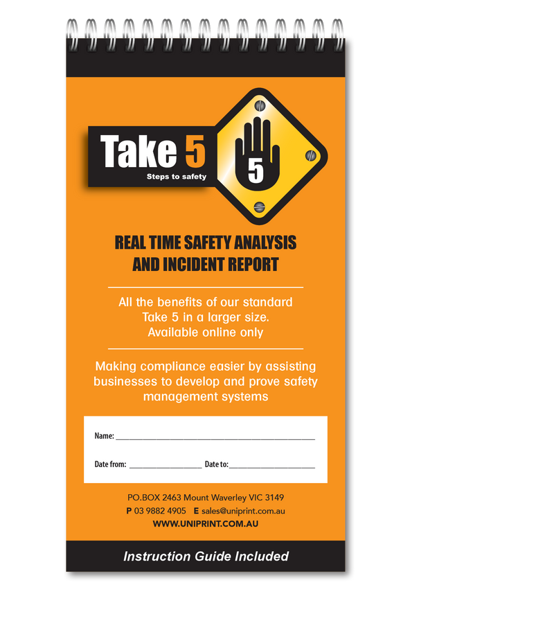 Take 5 Uniprint Safety Books <b><br>(LARGE)</b>