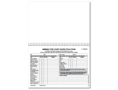 Pre-start Uniprint Checklist Book