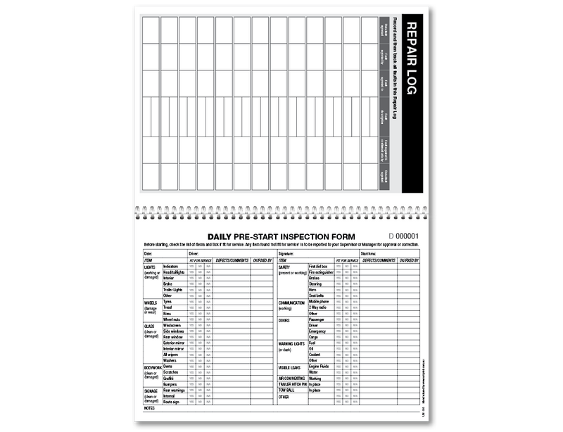 Uniprint-Checklistenbuch vor dem Start