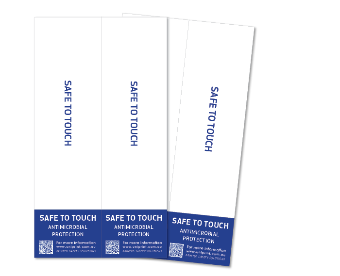Calcomanía antimicrobiana Safe to Touch en la manija de la puerta (4 por paquete)