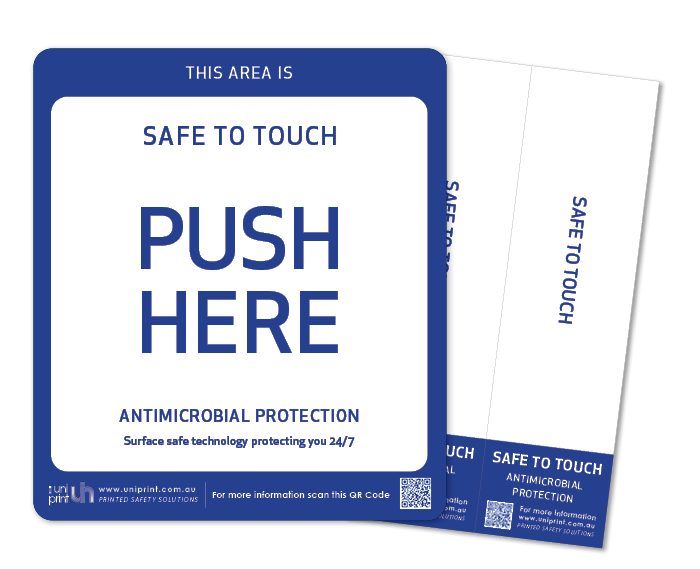 Antimicrobial Safe to Touch (push & pull) สติ๊กเกอร์ประตู (ชุด 2 ชิ้น)