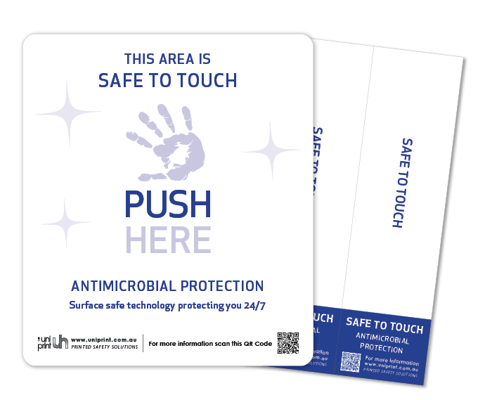 Antimikrobielle, berührungssichere (Push & Pull) Türaufkleber (2er-Set)