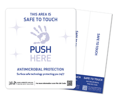 Antimicrobial Safe to Touch (push & pull) door decals (set of 2)