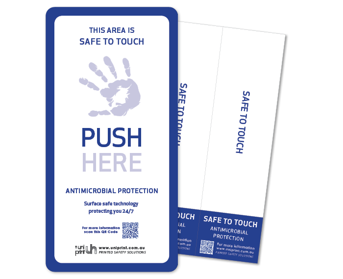 Antimicrobial Safe to Touch (push & pull) door decals (set of 2)