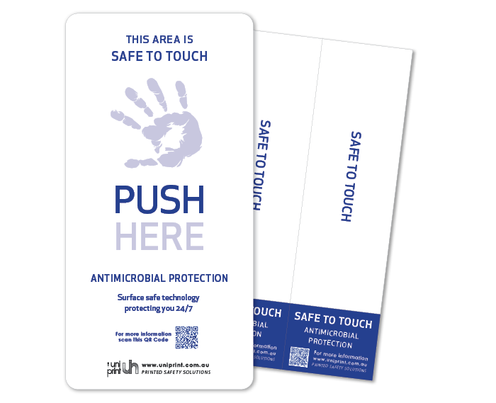 Antimicrobial Safe to Touch (push & pull) สติ๊กเกอร์ประตู (ชุด 2 ชิ้น)